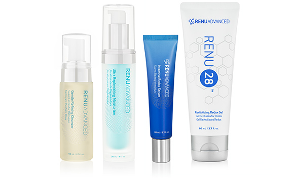 ASEA RENU Advanced Skin Care system showing all four components