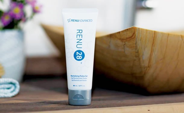 A tube of ASEA's Renu28 skin care gel